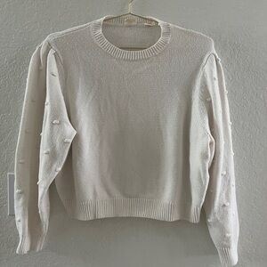 Women’s Sweater, Levi’s, White, Crew Neck, Long Sleeves, Size XL